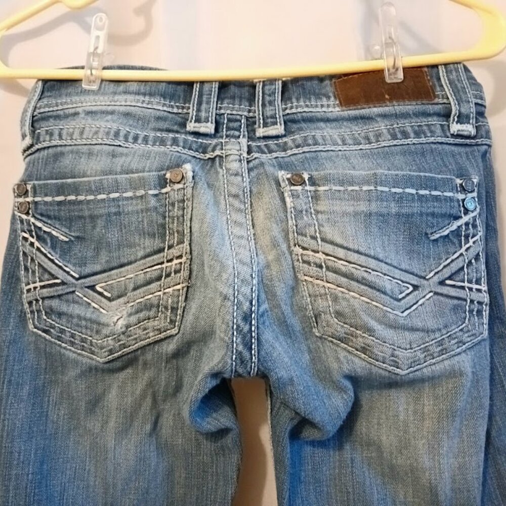 BKE Jeans The Buckle sz 25L Sabrina Slim Boot Designer Denim Dark wash (30x32)